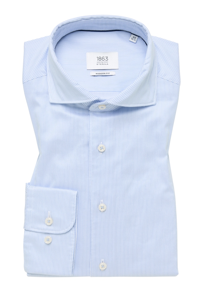 MODERN FIT Chemise bleu clair rayé