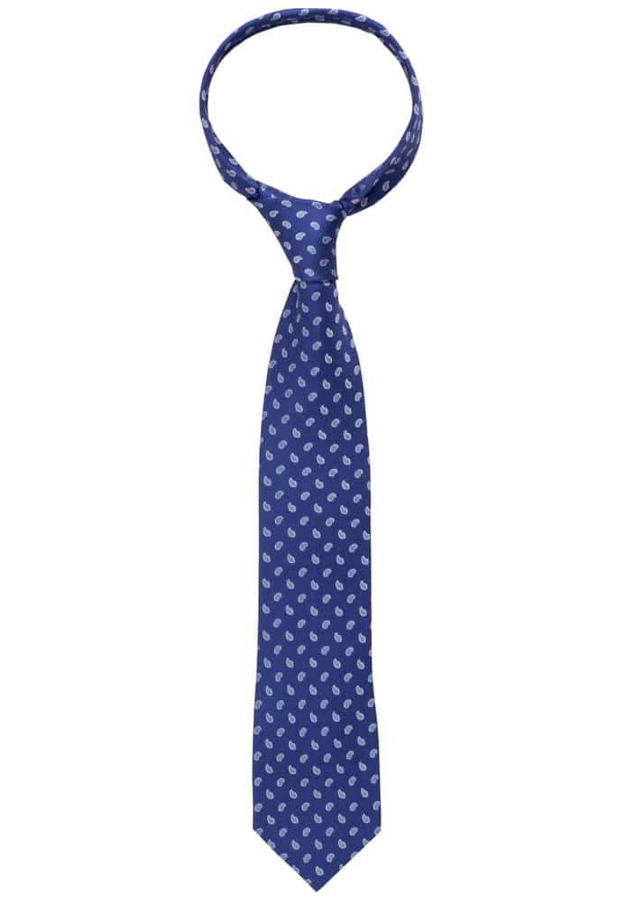 Cravate bleu marine/bleu estampé