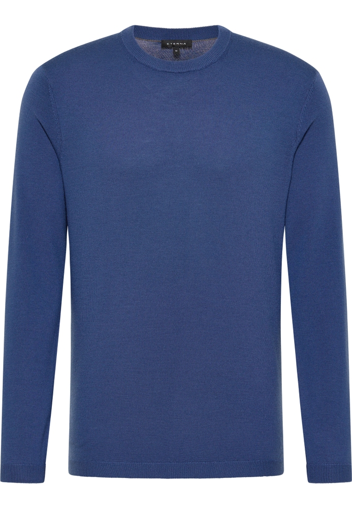 pull en tricot bleu uni