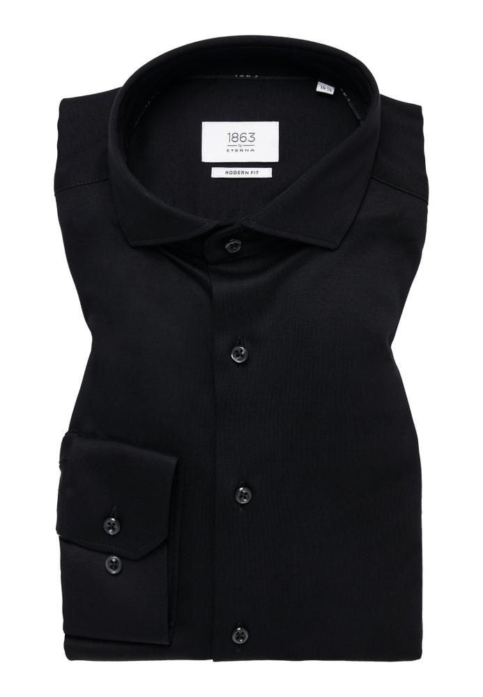 MODERN FIT Jersey Shirt noir uni