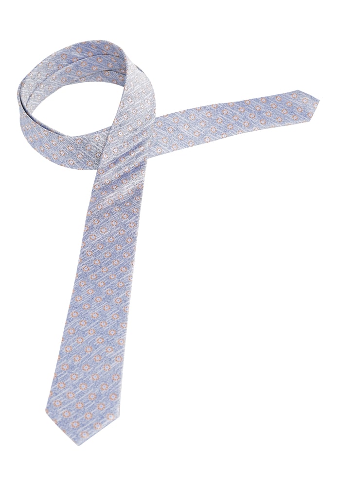 cravate bleu marine/orange estampé
