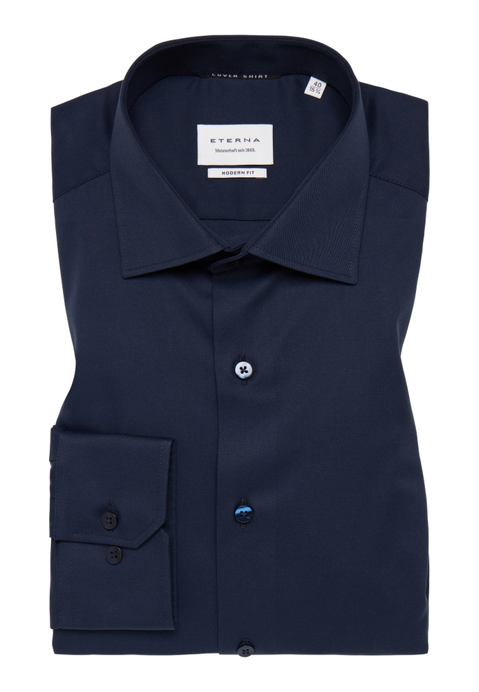 MODERN FIT Cover Shirt in navy unifarben