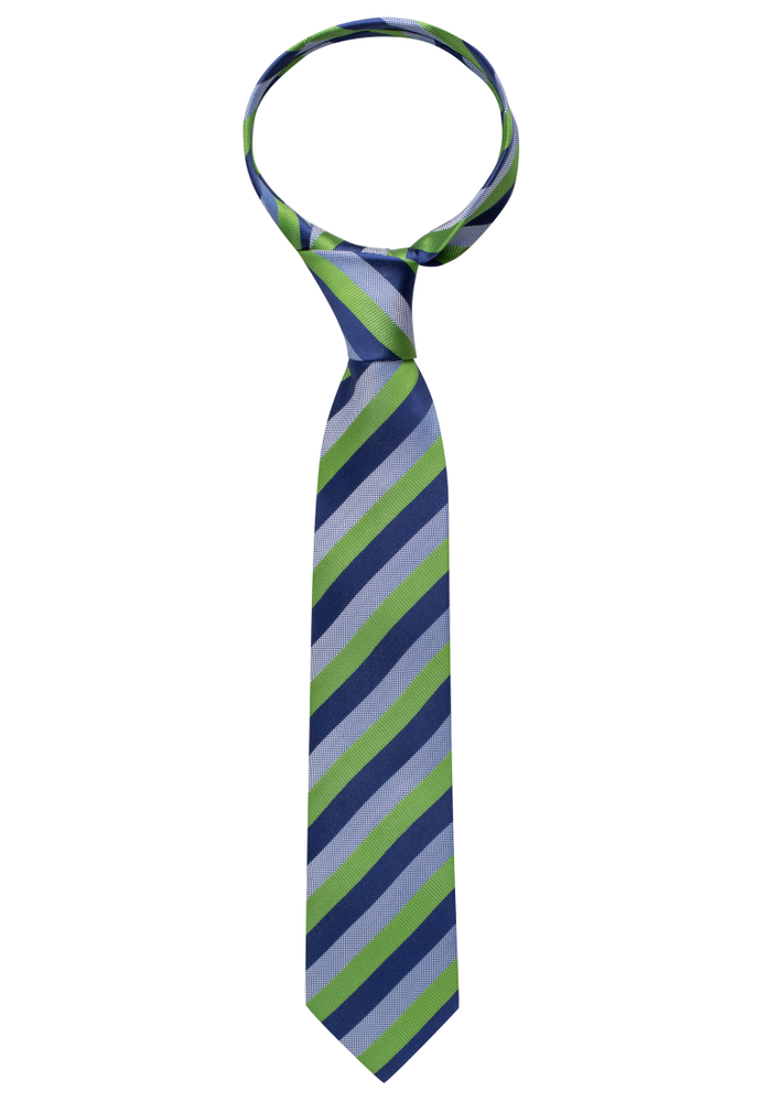 Cravate bleu marine/vert rayé