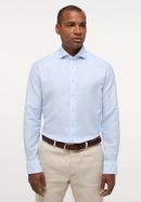 MODERN FIT Linen Shirt in hemelsblauw vlakte