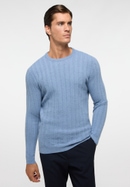 Knitted jumper in denim plain