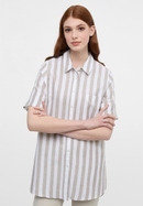 shirt-blouse in khaki striped