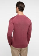 Knitted jumper in wine red plain