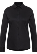 Jersey Shirt Bluse in schwarz unifarben