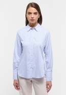 Soft Luxury Shirt Bluse in hellblau gestreift