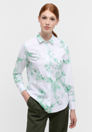 Oxford Shirt Bluse in grün bedruckt