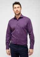 MODERN FIT Soft Luxury Shirt in bordeauxrood vlakte
