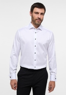 MODERN FIT Luxury Shirt in weiß unifarben