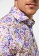 COMFORT FIT Hemd in lila bedruckt