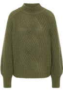 Strick Pullover in khaki unifarben