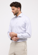 MODERN FIT Overhemd in lichtgrijs gestructureerd