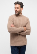 Knitted jumper in beige plain