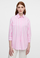 overhemdblouse in roze gestreept