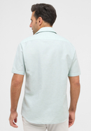 MODERN FIT Linen Shirt in türkis unifarben