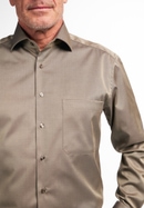 COMFORT FIT Cover Shirt in bruin vlakte