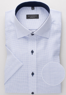 ETERNA textured cotton short-sleeved shirt COMFORT FIT