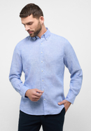 MODERN FIT Overhemd in middenblauw vlakte