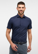 ETERNA plain poplin short-sleeved shirt SLIM FIT