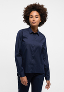 Signature Shirt Bluse in navy unifarben