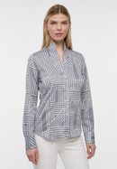 Blouse in silver printed