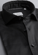 SLIM FIT Soft Luxury Shirt in schwarz unifarben