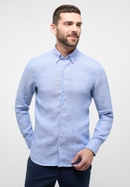 SLIM FIT Overhemd in middenblauw vlakte