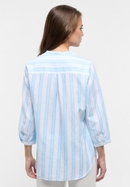 Linen Shirt Blouse in azuurblauw gestreept