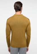 ETERNA plain knitted sweater with polo collar