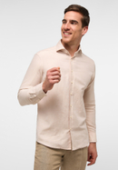 MODERN FIT Linen Shirt in beige vlakte