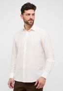 COMFORT FIT Linen Shirt in champagnekleurig vlakte
