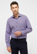 COMFORT FIT Hemd in violett strukturiert