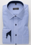 COMFORT FIT Overhemd in blauw gestreept