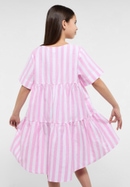 Shirt dress in rose striped