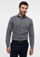 MODERN FIT Linen Shirt in schwarz unifarben