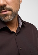 MODERN FIT Original Shirt in dark brown plain