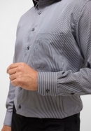 COMFORT FIT Overhemd in antraciet gestreept