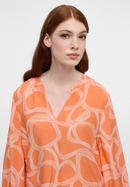 blouseshirt in mandarijn gedrukt