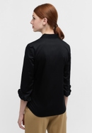 Satin Shirt Blouse in black plain