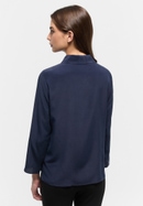 shirt-blouse in navy plain