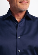 COMFORT FIT Luxury Shirt in donkerblauw vlakte