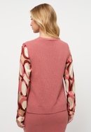 Knitted jumper in red plain