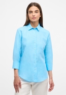 Linen Shirt Blouse in azuurblauw vlakte