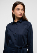 Satin Shirt Blouse in donkerblauw vlakte