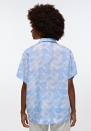 T-shirt blouse in light blue printed