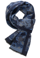 Scarf in blue patterned