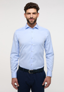 SLIM FIT Cover Shirt in hellblau unifarben